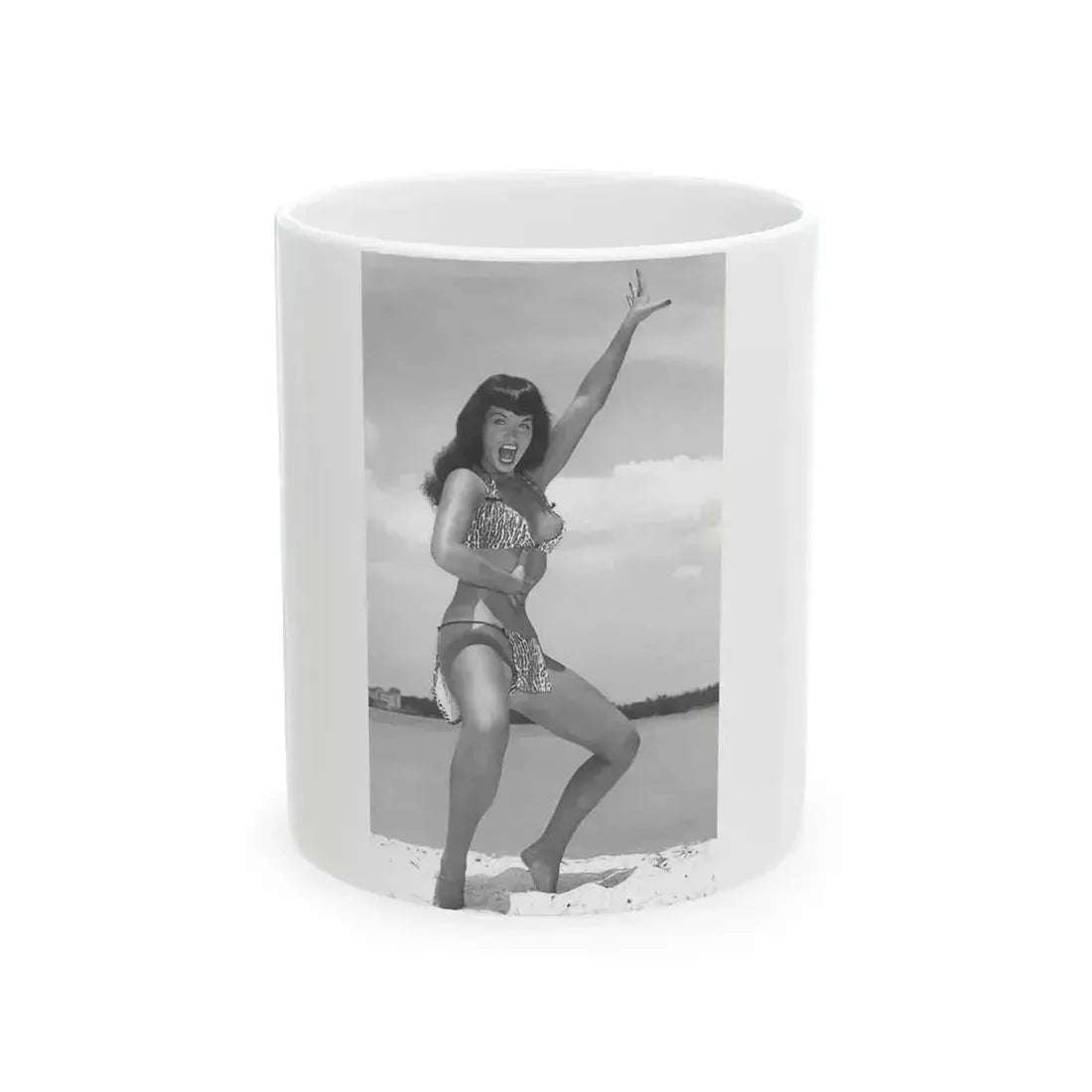 Bettie Page #442 (Vintage Female Icon) White Coffee Mug 11oz - Go Mug Yourself
