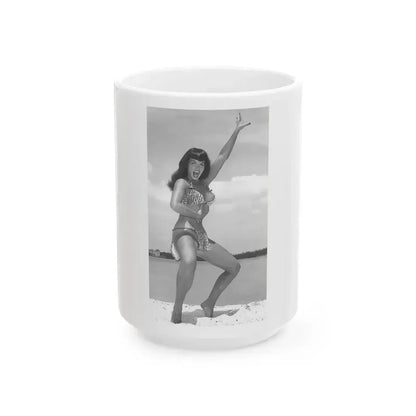 Bettie Page #442 (Vintage Female Icon) White Coffee Mug 15oz - Go Mug Yourself