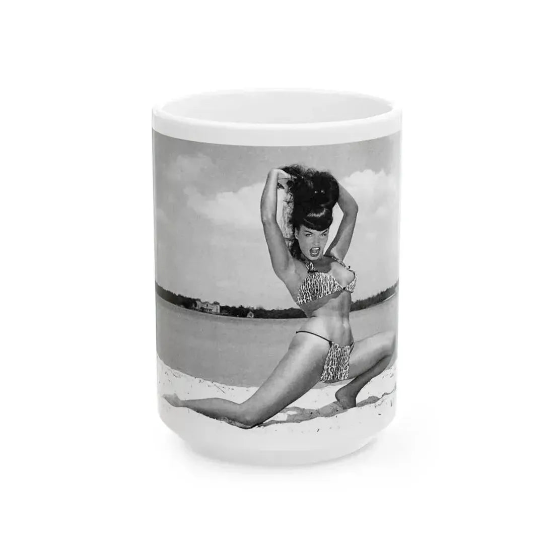 Bettie Page #443 (Vintage Female Icon) White Coffee Mug 15oz - Go Mug Yourself