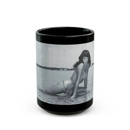 Bettie Page #444 (Vintage Female Icon) Black Coffee Mug 15oz - Go Mug Yourself