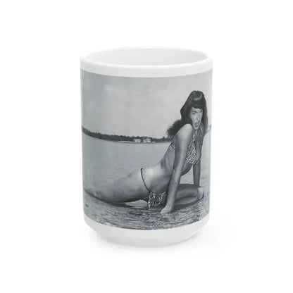 Bettie Page #444 (Vintage Female Icon) White Coffee Mug 15oz - Go Mug Yourself