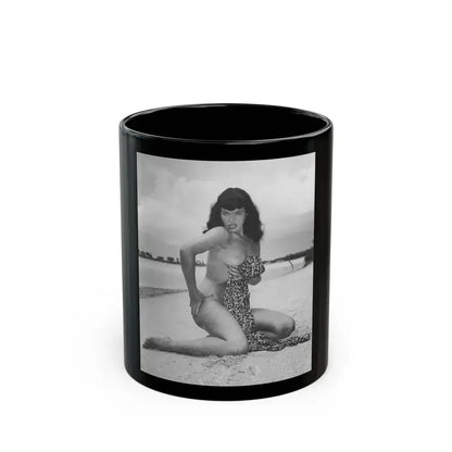 Bettie Page #445 (Vintage Female Icon) Black Coffee Mug 11oz - Go Mug Yourself