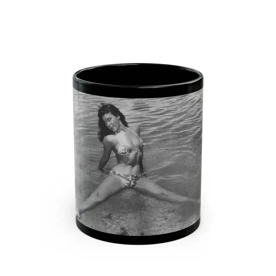 Bettie Page #446 (Vintage Female Icon) Black Coffee Mug 11oz - Go Mug Yourself