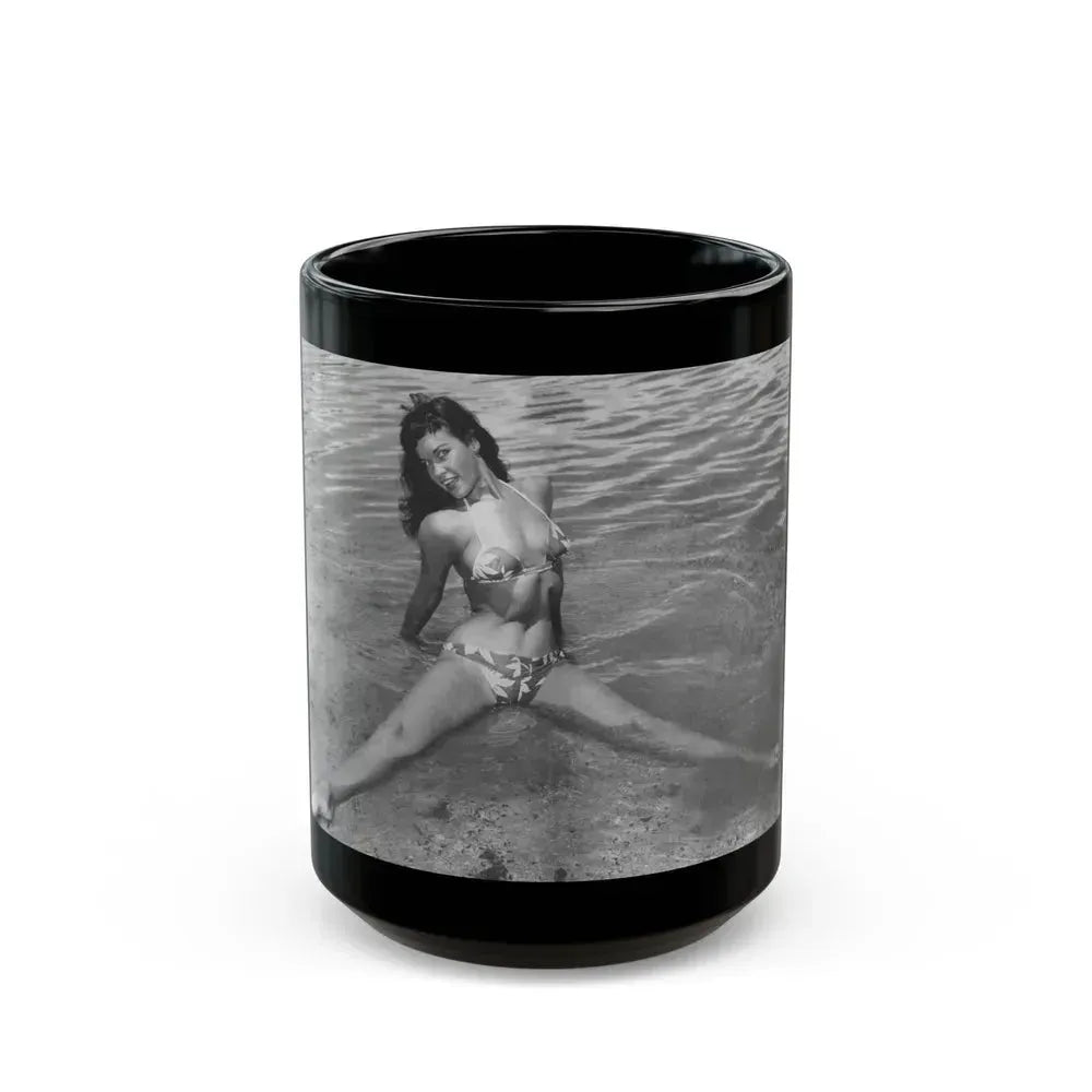Bettie Page #446 (Vintage Female Icon) Black Coffee Mug 15oz - Go Mug Yourself