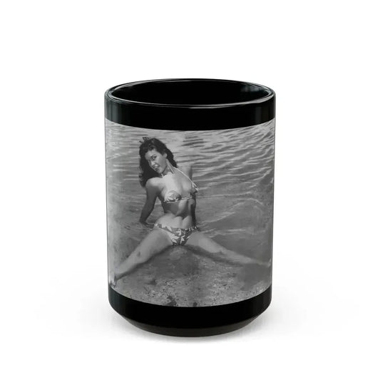Bettie Page #446 (Vintage Female Icon) Black Coffee Mug 15oz - Go Mug Yourself