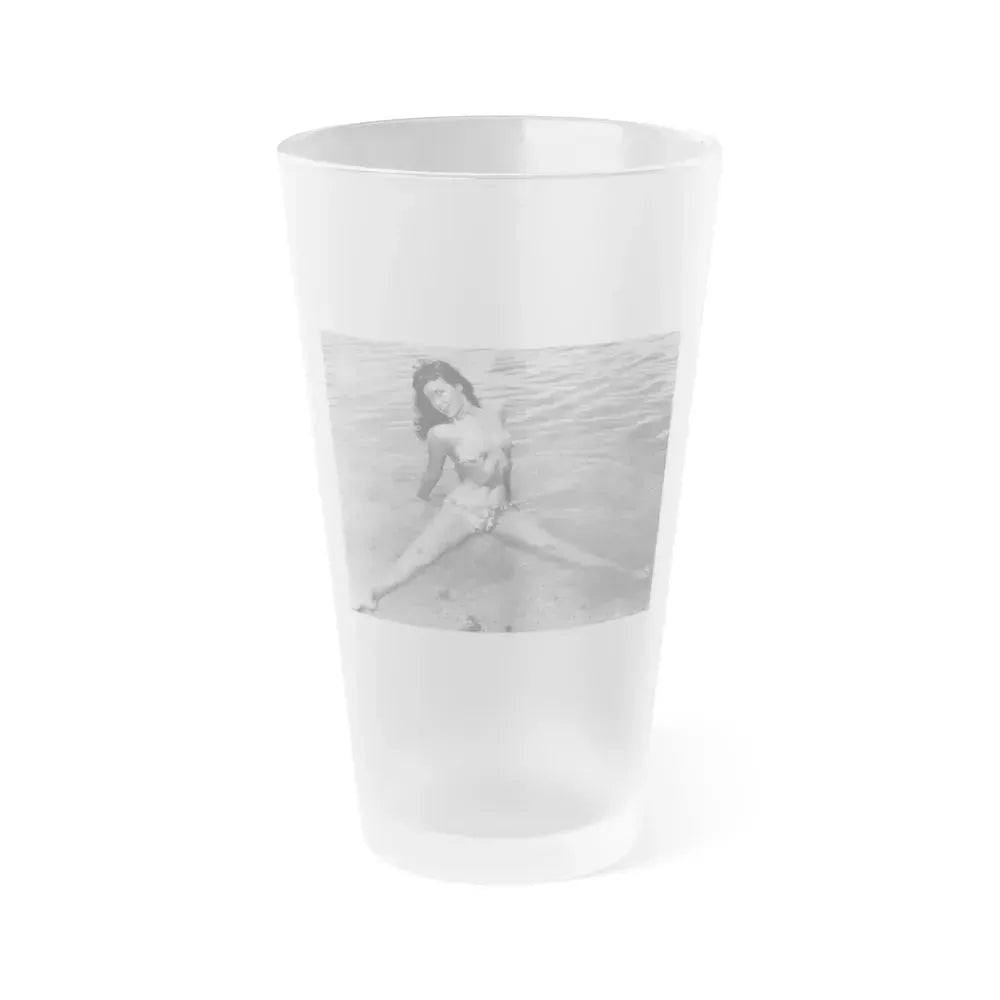 Bettie Page #446 (Vintage Female Icon) Frosted Pint Glass 16oz 16oz Frosted - Go Mug Yourself