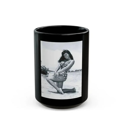 Bettie Page #447 (Vintage Female Icon) Black Coffee Mug 15oz - Go Mug Yourself