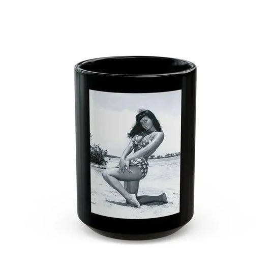 Bettie Page #447 (Vintage Female Icon) Black Coffee Mug 15oz - Go Mug Yourself