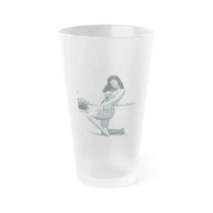 Bettie Page #447 (Vintage Female Icon) Frosted Pint Glass 16oz 16oz Frosted - Go Mug Yourself