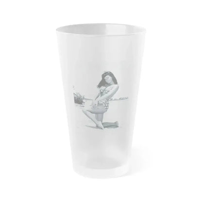 Bettie Page #447 (Vintage Female Icon) Frosted Pint Glass 16oz 16oz Frosted - Go Mug Yourself