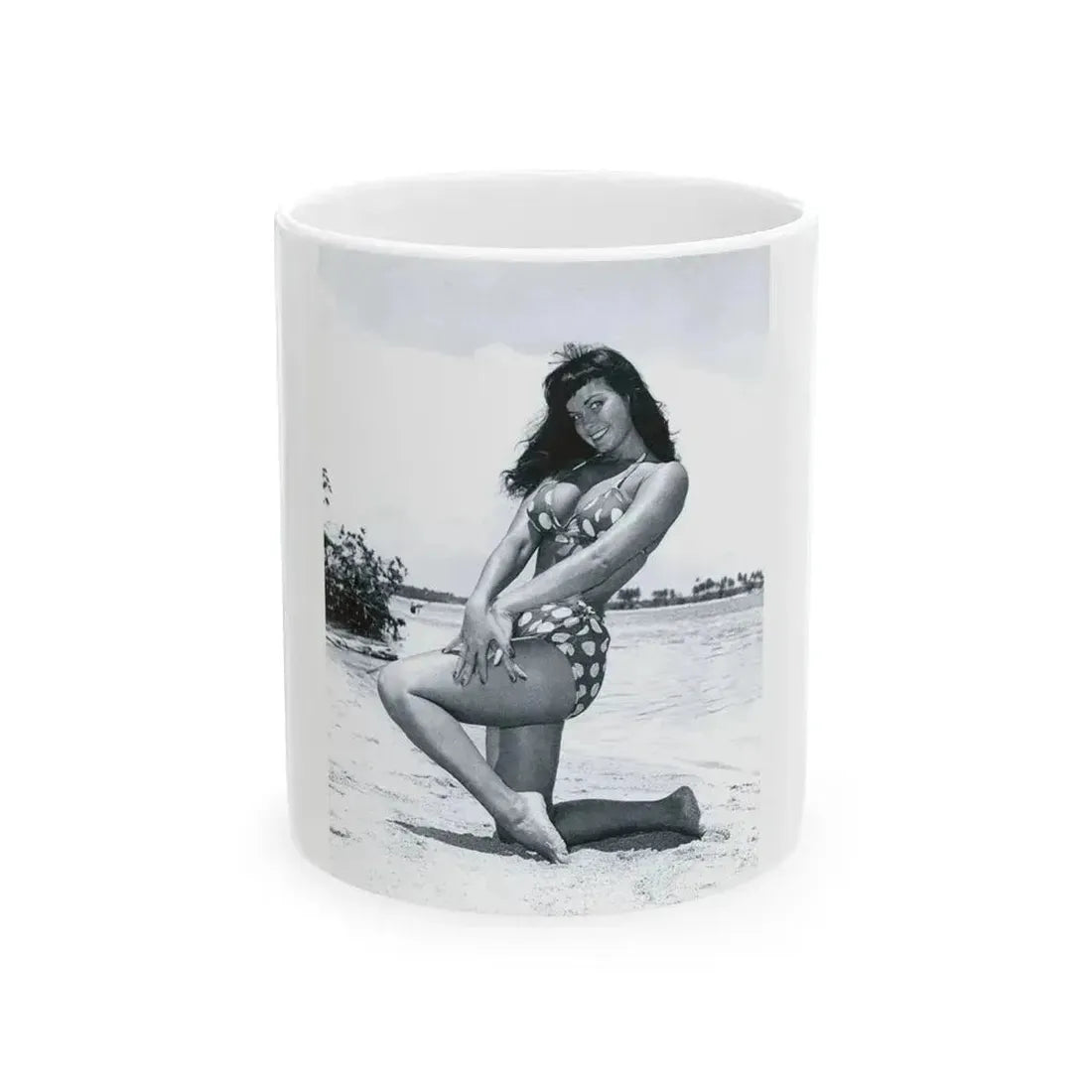 Bettie Page #447 (Vintage Female Icon) White Coffee Mug 11oz - Go Mug Yourself