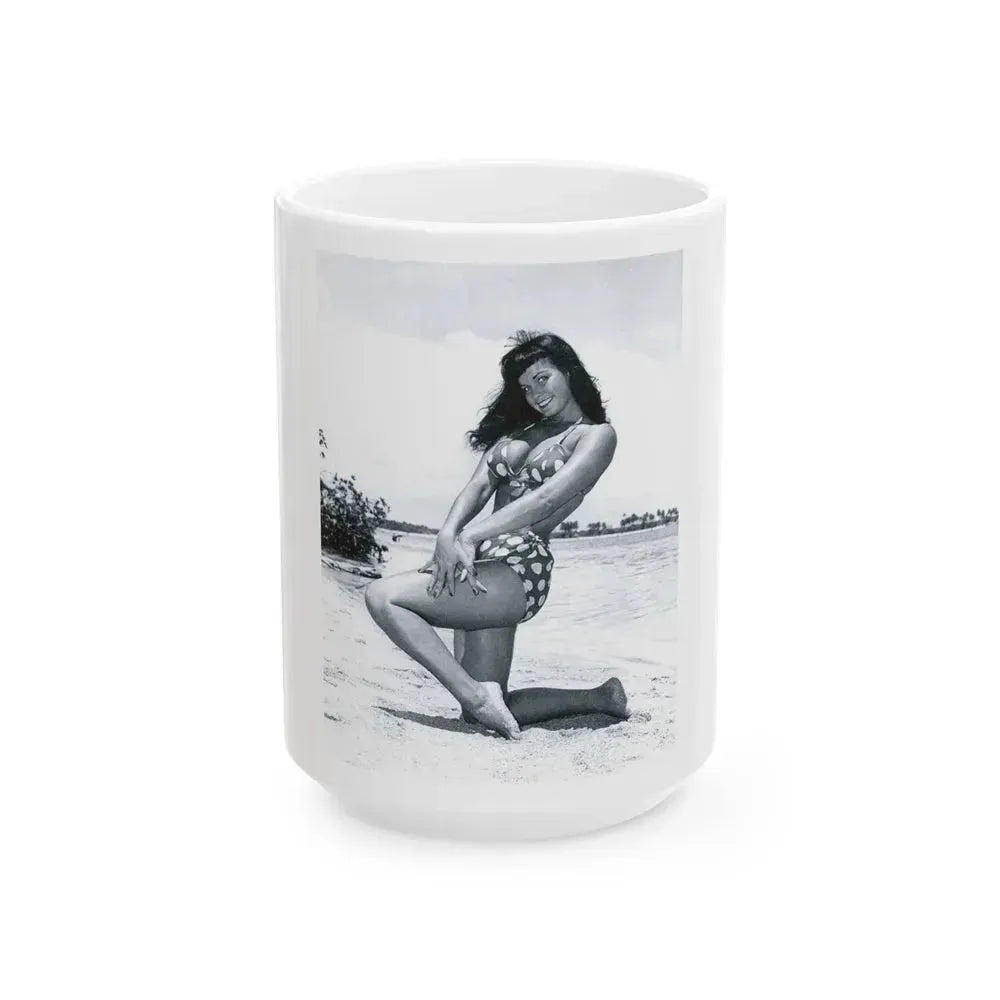 Bettie Page #447 (Vintage Female Icon) White Coffee Mug 15oz - Go Mug Yourself
