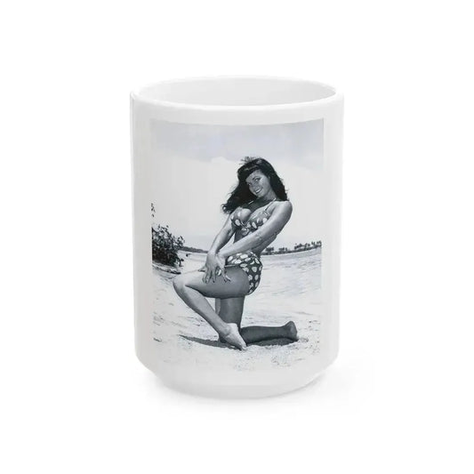 Bettie Page #447 (Vintage Female Icon) White Coffee Mug 15oz - Go Mug Yourself