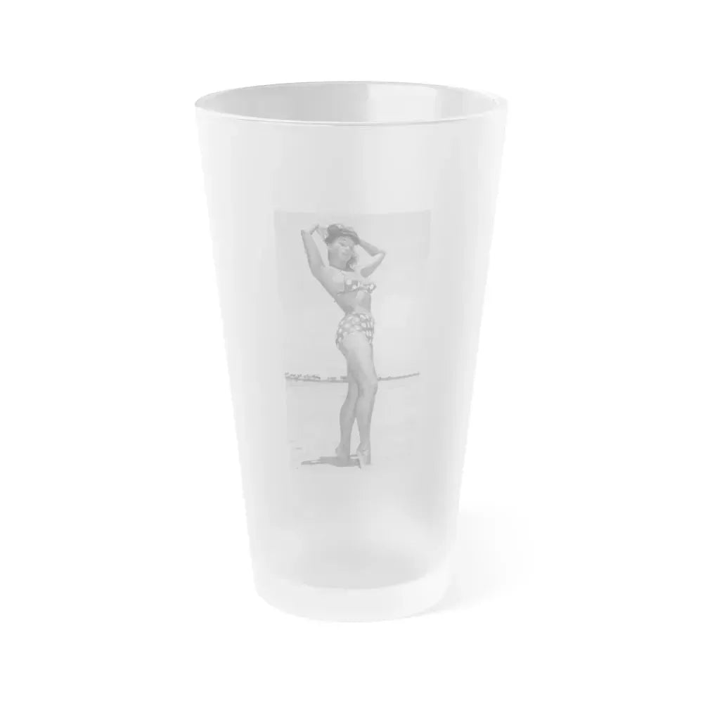 Bettie Page #448 (Vintage Female Icon) Frosted Pint Glass 16oz 16oz Frosted - Go Mug Yourself