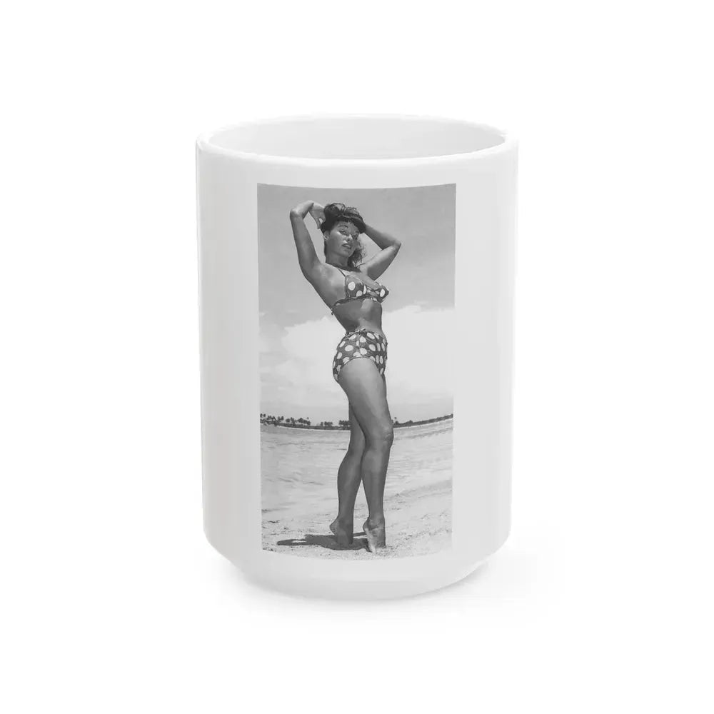 Bettie Page #448 (Vintage Female Icon) White Coffee Mug 15oz - Go Mug Yourself