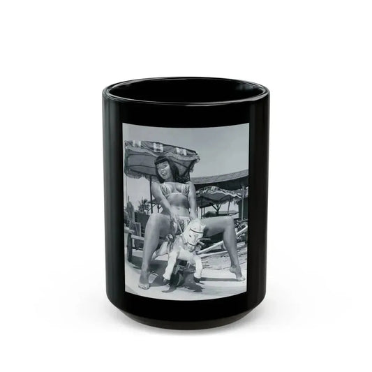 Bettie Page #449 (Vintage Female Icon) Black Coffee Mug 15oz - Go Mug Yourself