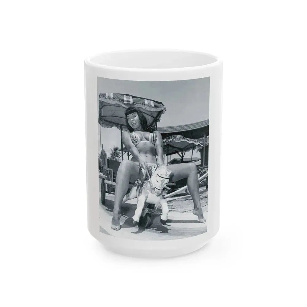 Bettie Page #449 (Vintage Female Icon) White Coffee Mug 15oz - Go Mug Yourself