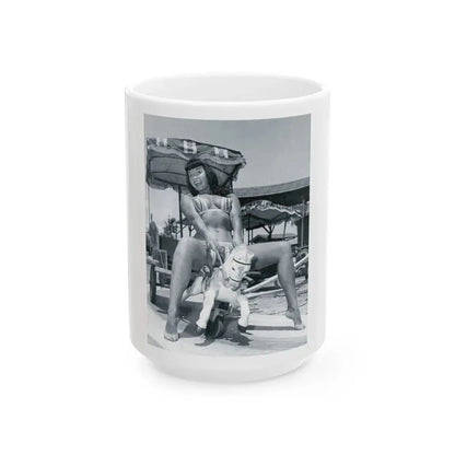 Bettie Page #449 (Vintage Female Icon) White Coffee Mug 15oz - Go Mug Yourself