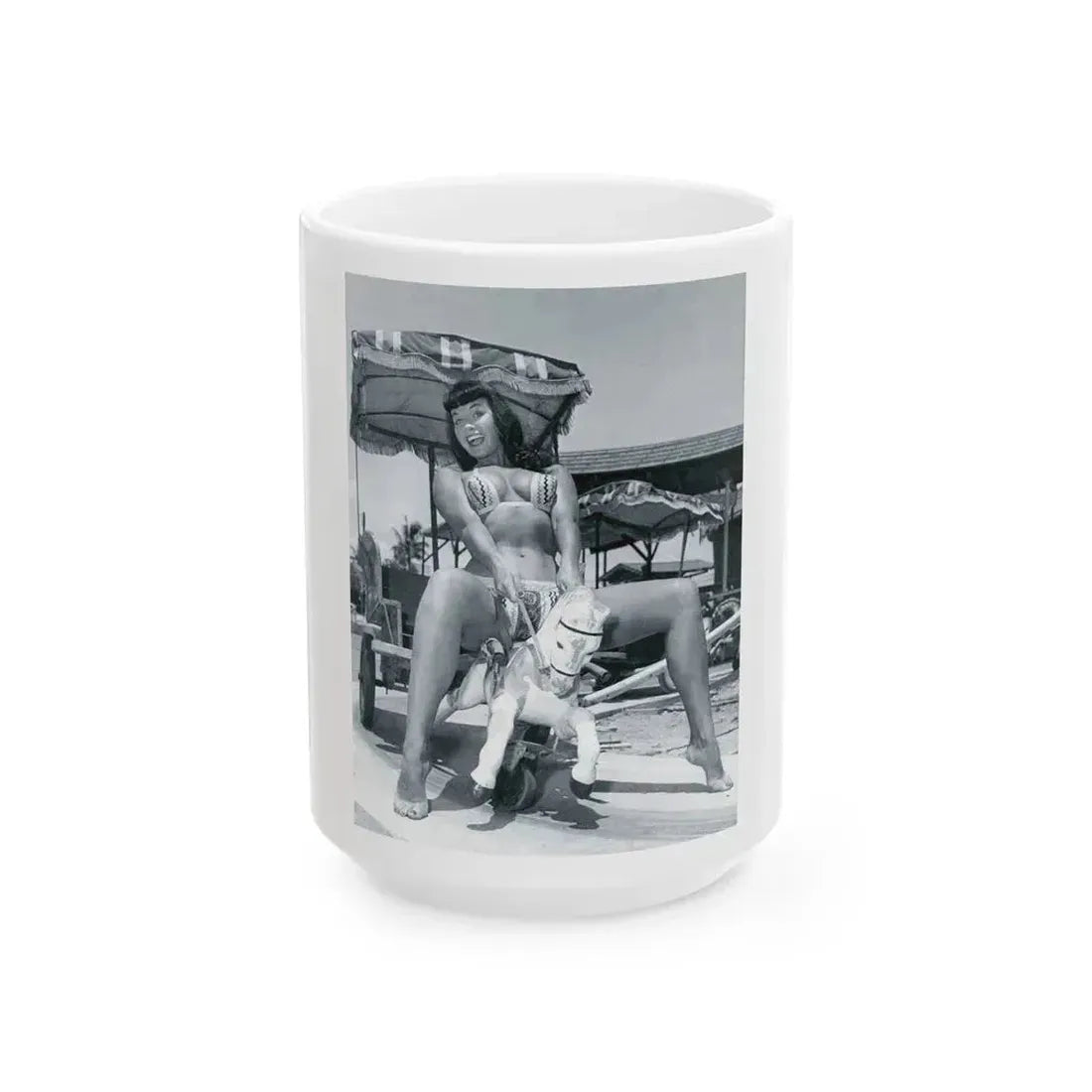 Bettie Page #449 (Vintage Female Icon) White Coffee Mug 15oz - Go Mug Yourself