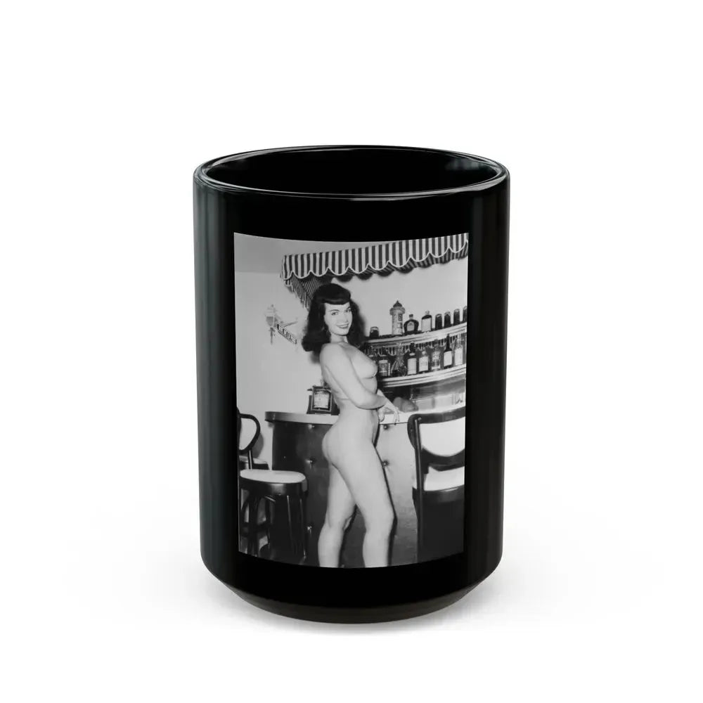 Bettie Page #45 (Vintage Female Icon) Black Coffee Mug 15oz - Go Mug Yourself