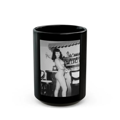 Bettie Page #45 (Vintage Female Icon) Black Coffee Mug 15oz - Go Mug Yourself