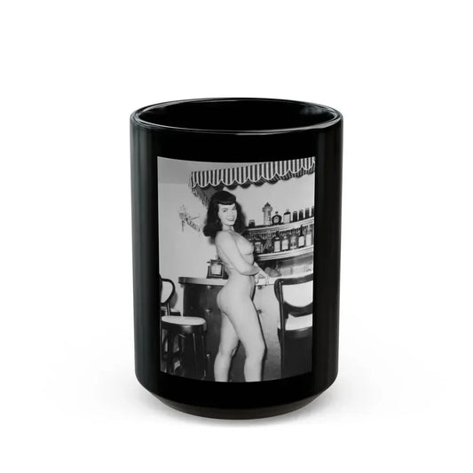 Bettie Page #45 (Vintage Female Icon) Black Coffee Mug 15oz - Go Mug Yourself