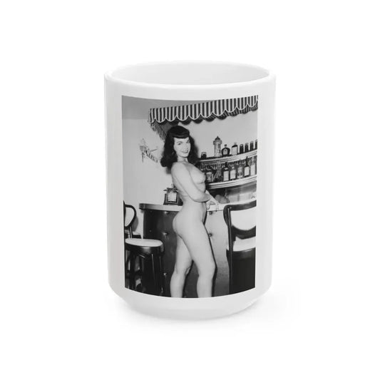 Bettie Page #45 (Vintage Female Icon) White Coffee Mug 15oz - Go Mug Yourself