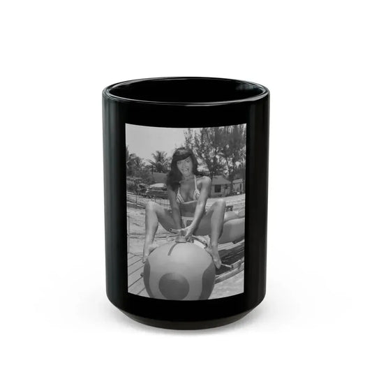 Bettie Page #450 (Vintage Female Icon) Black Coffee Mug 15oz - Go Mug Yourself