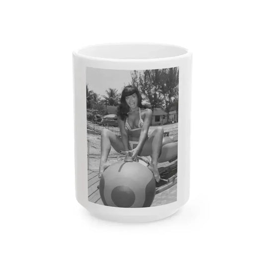 Bettie Page #450 (Vintage Female Icon) White Coffee Mug 15oz - Go Mug Yourself