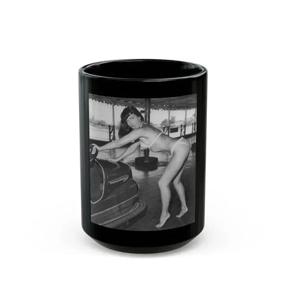 Bettie Page #451 (Vintage Female Icon) Black Coffee Mug 15oz - Go Mug Yourself