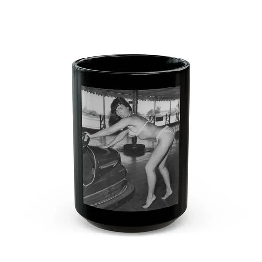 Bettie Page #451 (Vintage Female Icon) Black Coffee Mug 15oz - Go Mug Yourself