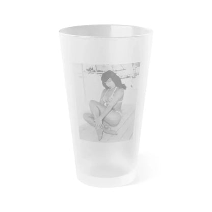 Bettie Page #452 (Vintage Female Icon) Frosted Pint Glass 16oz 16oz Frosted - Go Mug Yourself