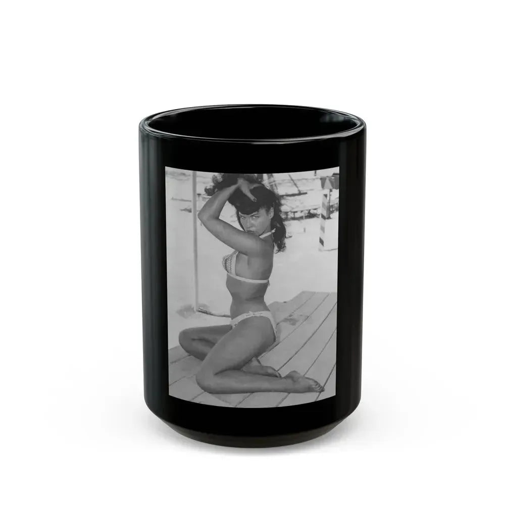 Bettie Page #453 (Vintage Female Icon) Black Coffee Mug 15oz - Go Mug Yourself