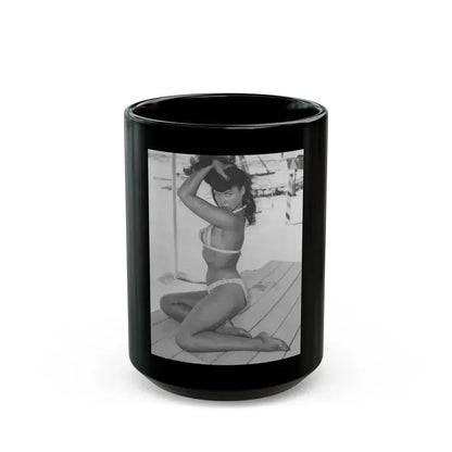Bettie Page #453 (Vintage Female Icon) Black Coffee Mug 15oz - Go Mug Yourself