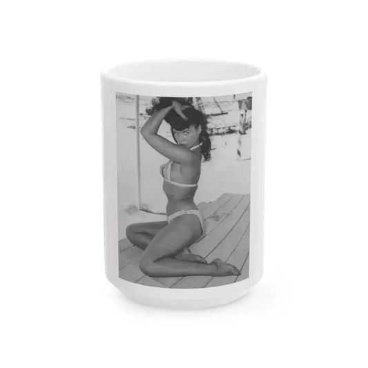Bettie Page #453 (Vintage Female Icon) White Coffee Mug 15oz - Go Mug Yourself