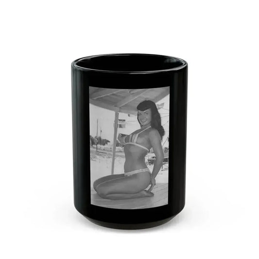 Bettie Page #454 (Vintage Female Icon) Black Coffee Mug 15oz - Go Mug Yourself