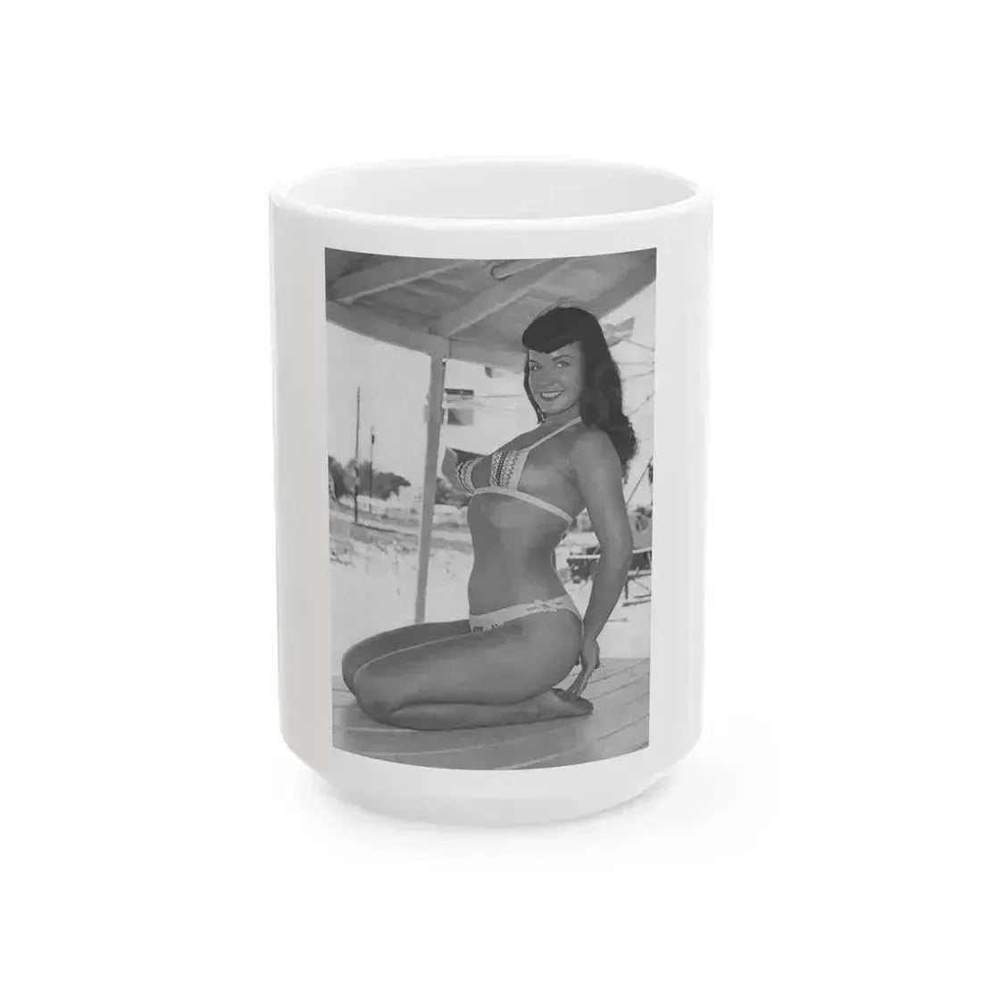 Bettie Page #454 (Vintage Female Icon) White Coffee Mug 15oz - Go Mug Yourself