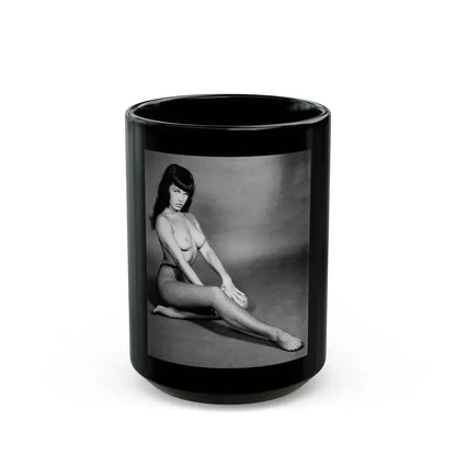Bettie Page #455 (Vintage Female Icon) Black Coffee Mug 15oz - Go Mug Yourself