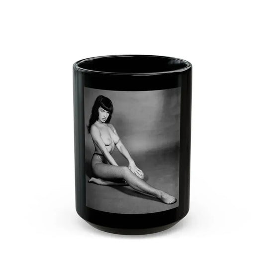 Bettie Page #455 (Vintage Female Icon) Black Coffee Mug 15oz - Go Mug Yourself