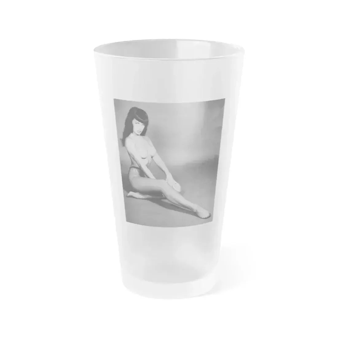 Bettie Page #455 (Vintage Female Icon) Frosted Pint Glass 16oz 16oz Frosted - Go Mug Yourself
