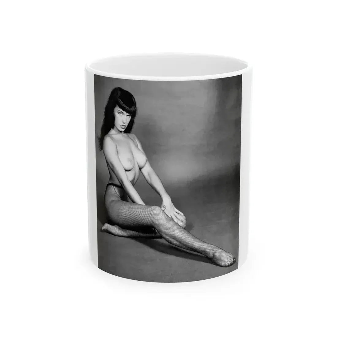 Bettie Page #455 (Vintage Female Icon) White Coffee Mug 11oz - Go Mug Yourself