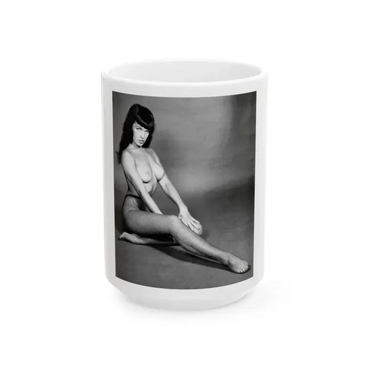 Bettie Page #455 (Vintage Female Icon) White Coffee Mug 15oz - Go Mug Yourself