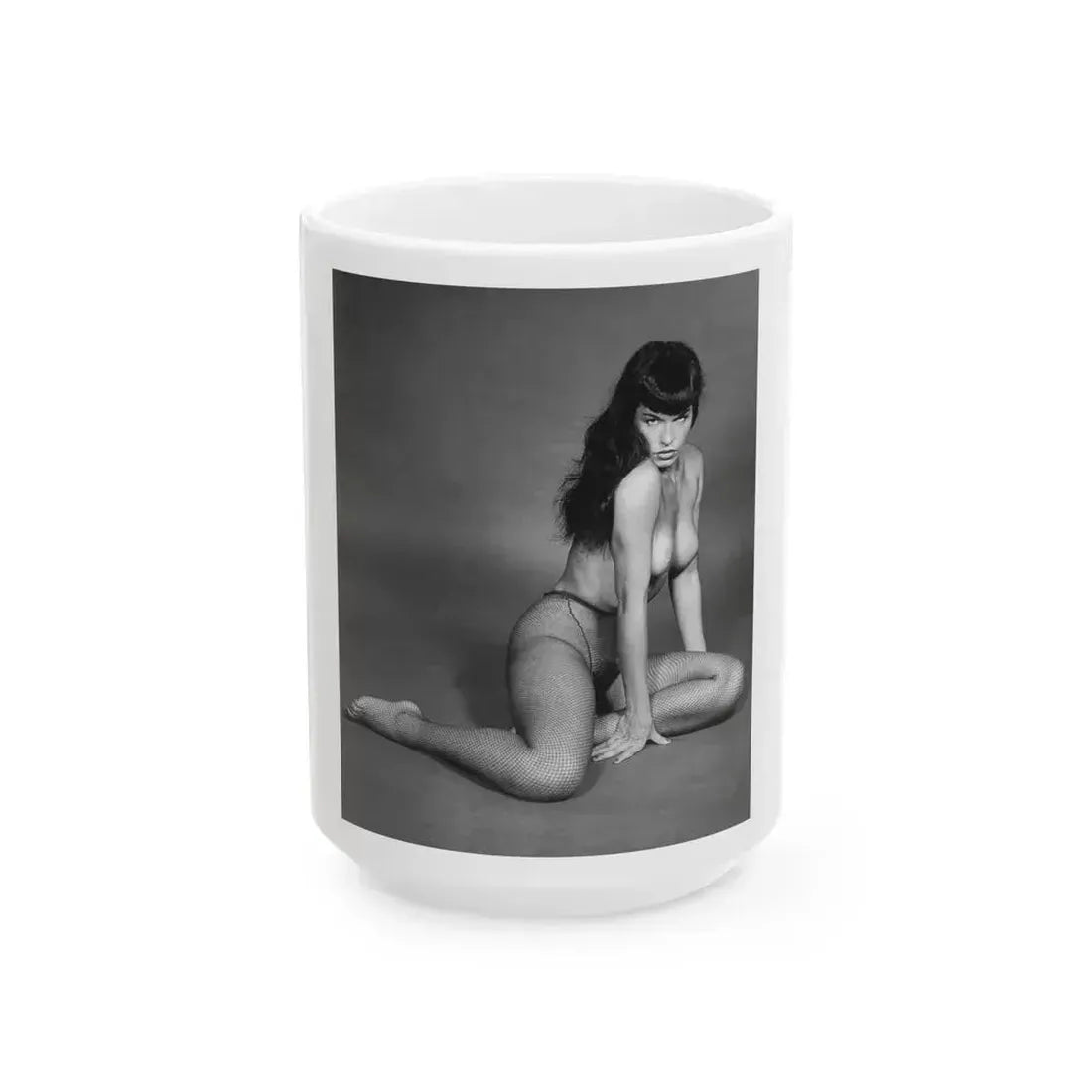 Bettie Page #456 (Vintage Female Icon) White Coffee Mug 15oz - Go Mug Yourself