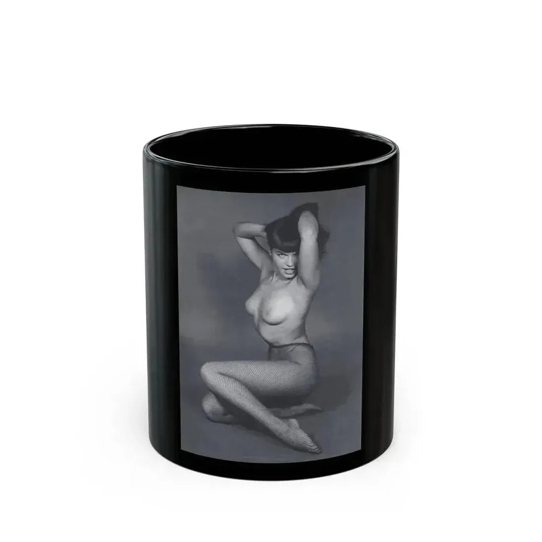 Bettie Page #457 (Vintage Female Icon) Black Coffee Mug 11oz - Go Mug Yourself