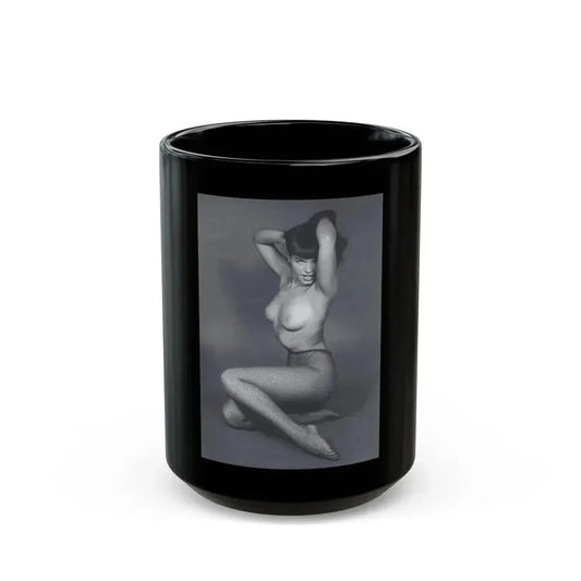 Bettie Page #457 (Vintage Female Icon) Black Coffee Mug 15oz - Go Mug Yourself