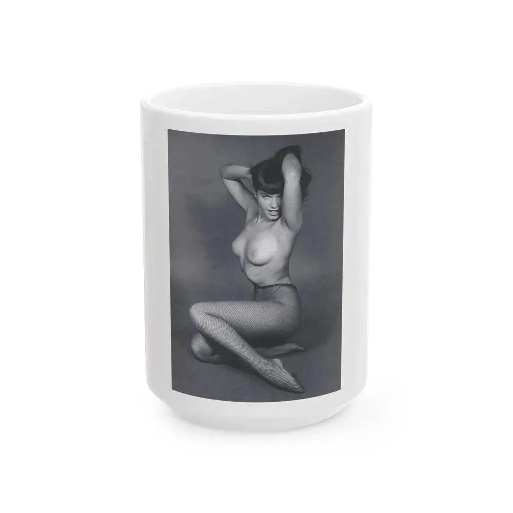 Bettie Page #457 (Vintage Female Icon) White Coffee Mug 15oz - Go Mug Yourself