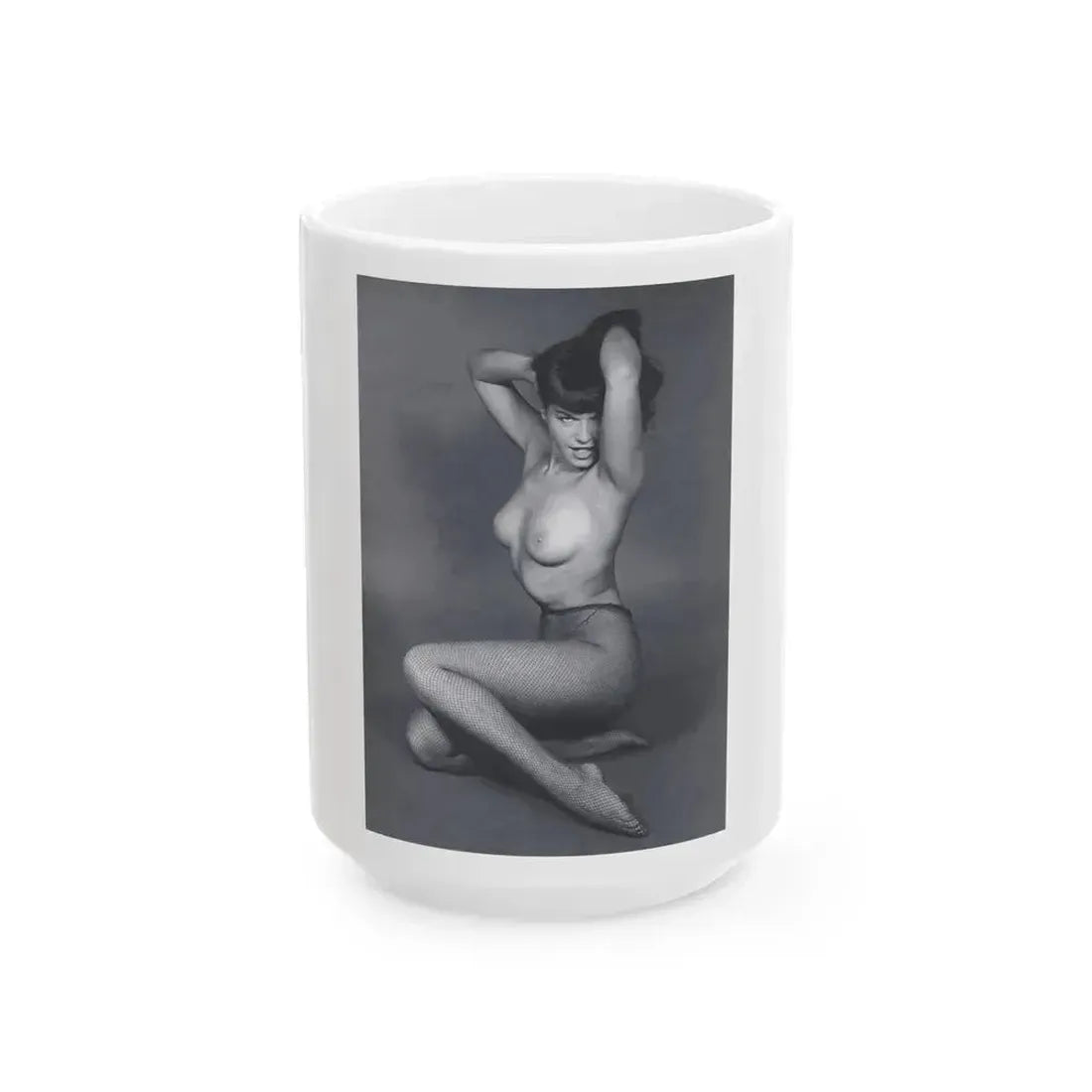Bettie Page #457 (Vintage Female Icon) White Coffee Mug 15oz - Go Mug Yourself