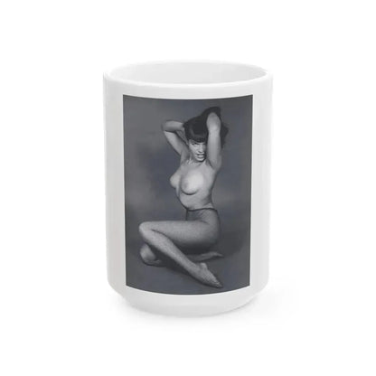 Bettie Page #457 (Vintage Female Icon) White Coffee Mug 15oz - Go Mug Yourself