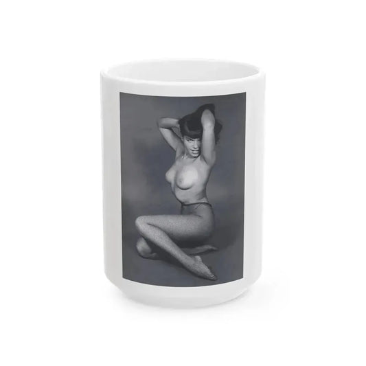 Bettie Page #457 (Vintage Female Icon) White Coffee Mug 15oz - Go Mug Yourself