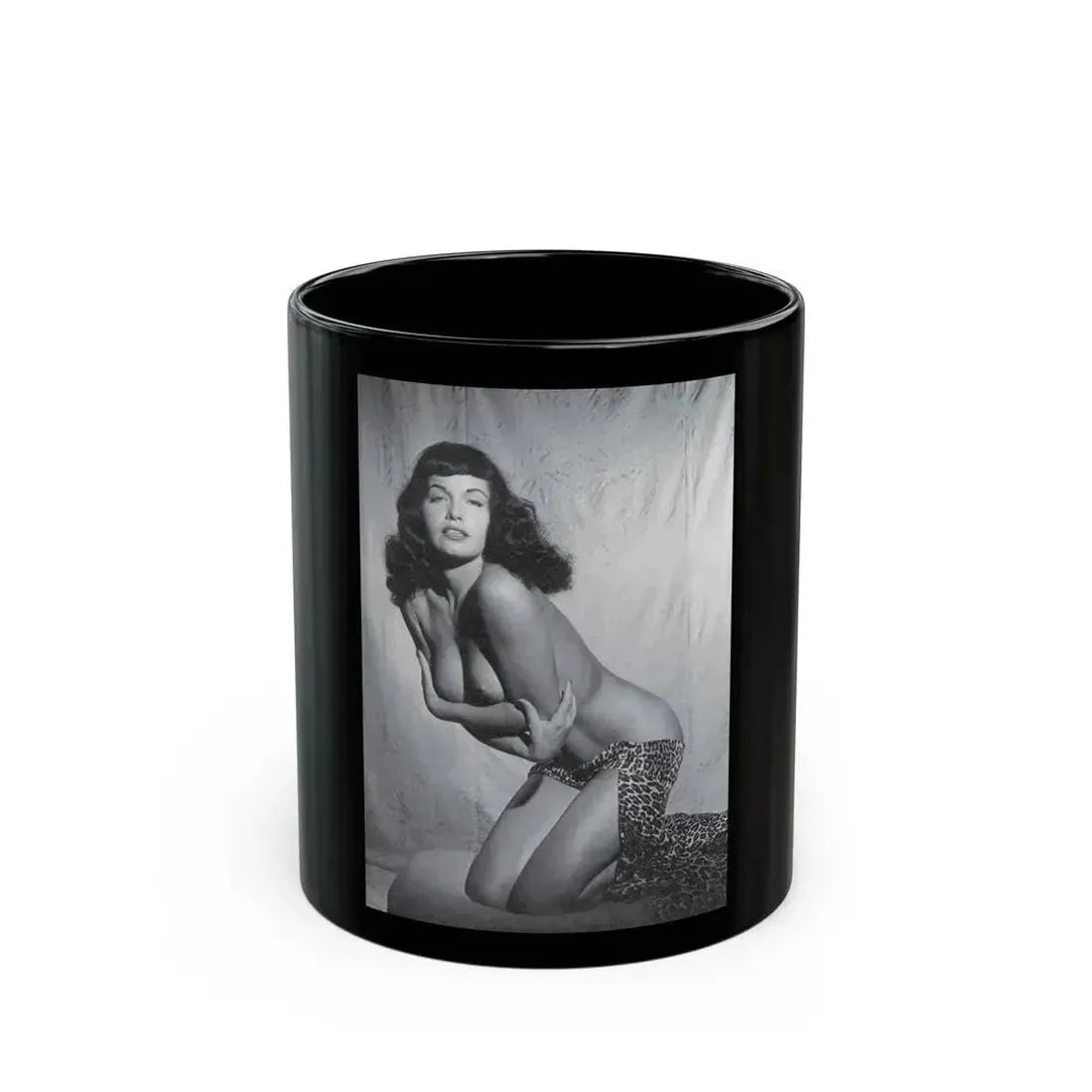 Bettie Page #459 (Vintage Female Icon) Black Coffee Mug 11oz - Go Mug Yourself